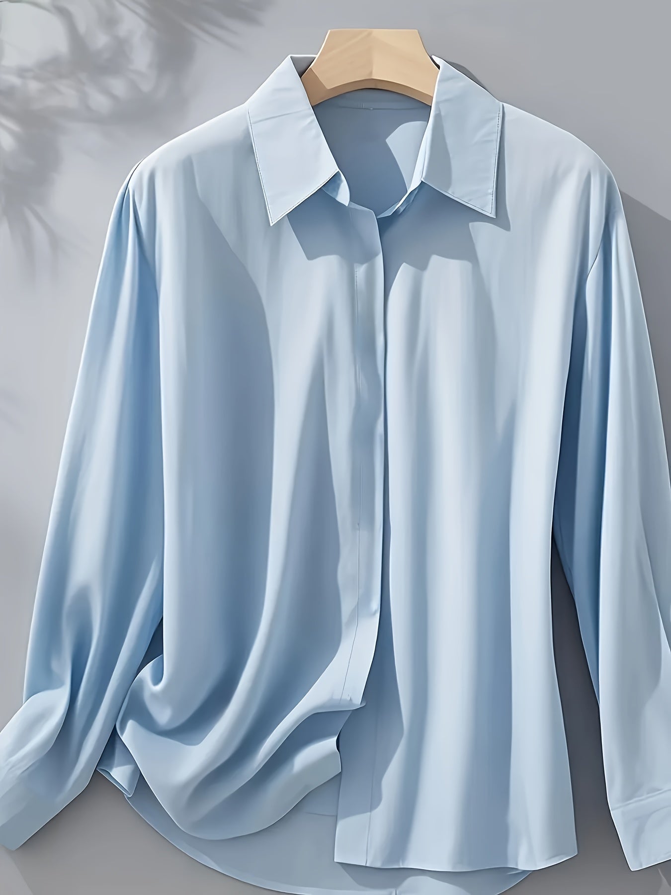 Elenochka - Stylish Long Sleeve Shirt with Button Placket