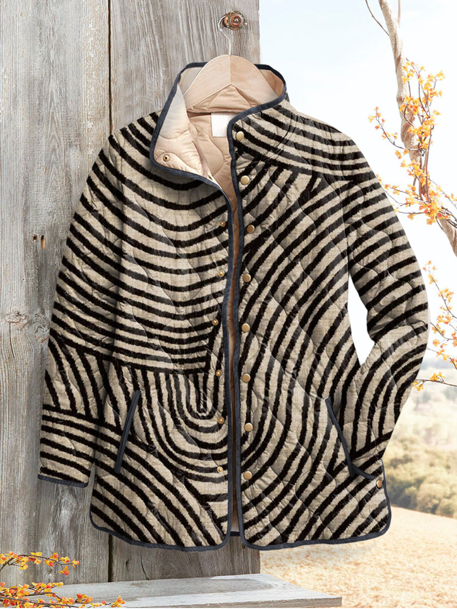 Women's Zebra Stripe Quilted Jacket