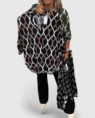 AUTUMN – GEOMETRIC PRINT BLOUSE