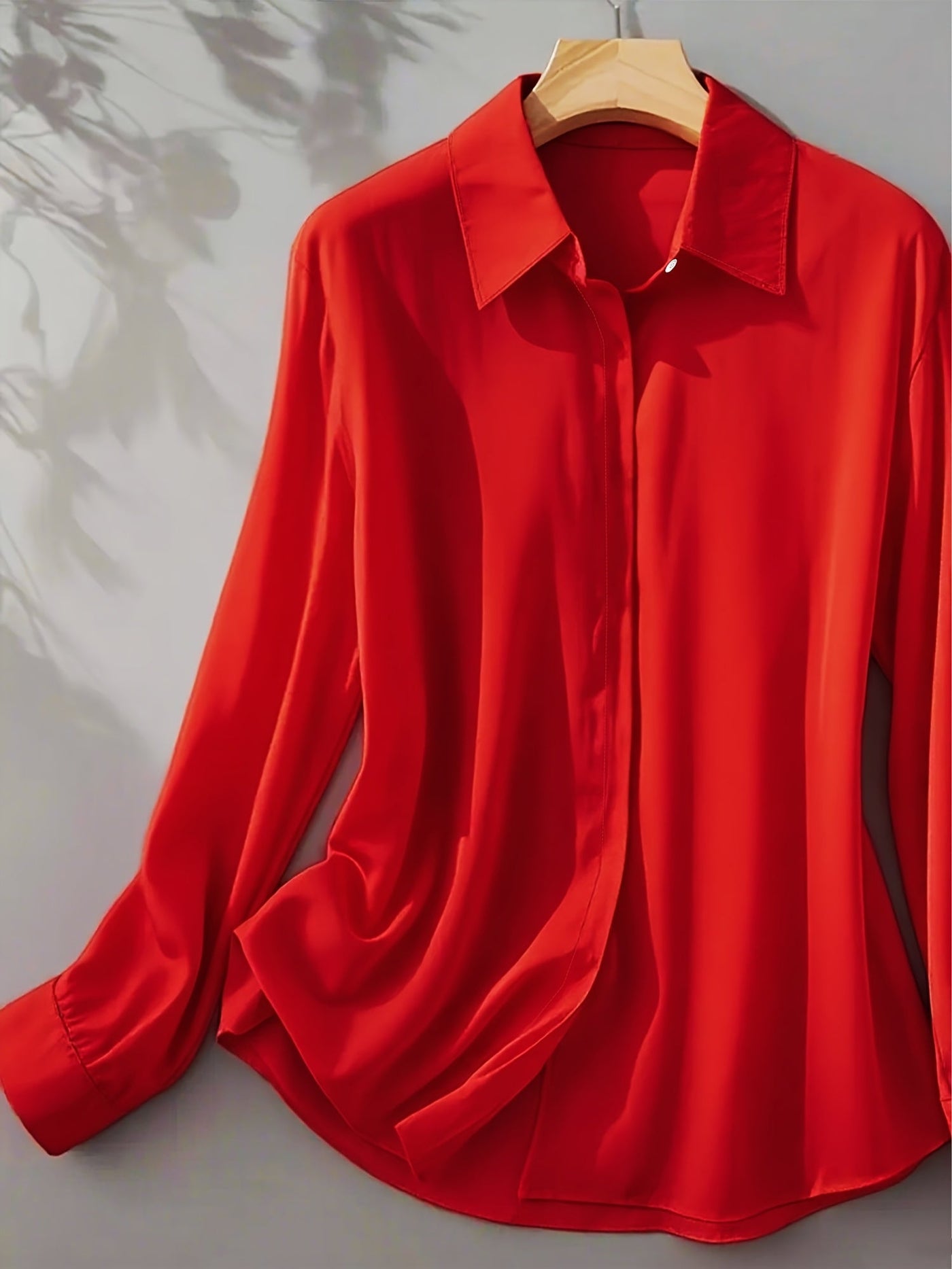 Elenochka - Stylish Long Sleeve Shirt with Button Placket