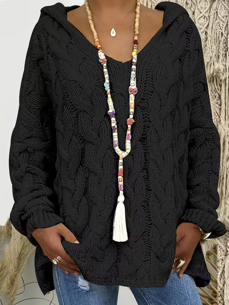 ISLA – CHUNKY KNIT HOODED SWEATER