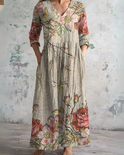 Seraphine™ | Vintage Floral Maxi Dress