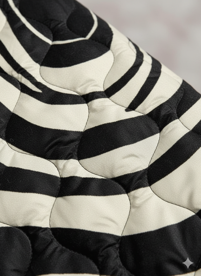 Women's Bold Monochrome Striped Quilted Jacket