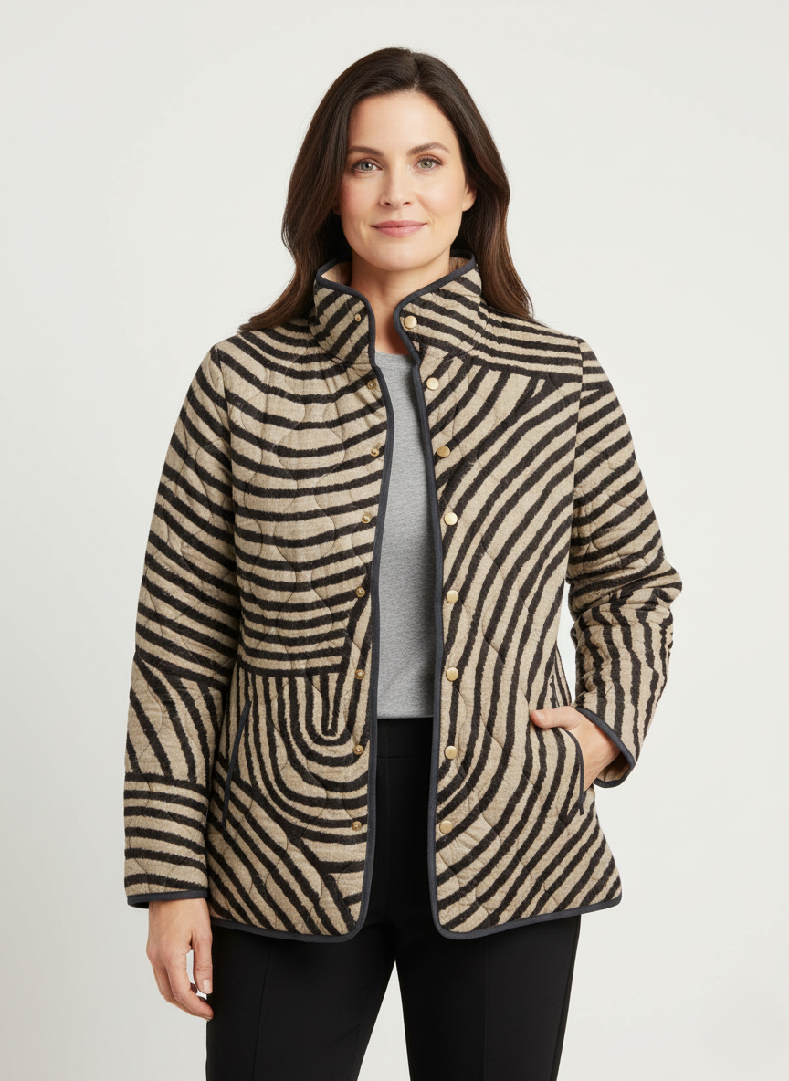 Women's Zebra Stripe Quilted Jacket