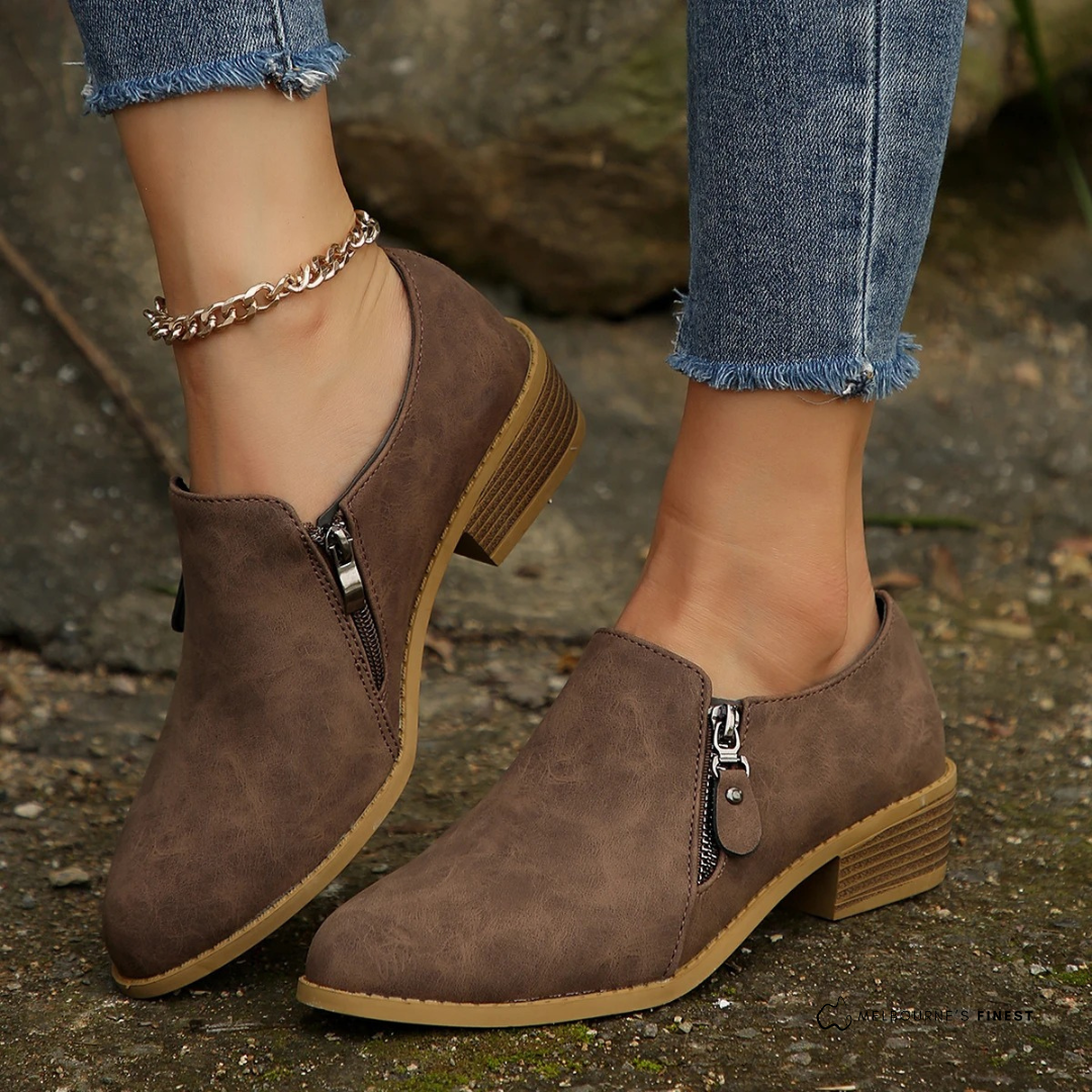 Bronte | Elegant Zip-Up Ankle Boots™