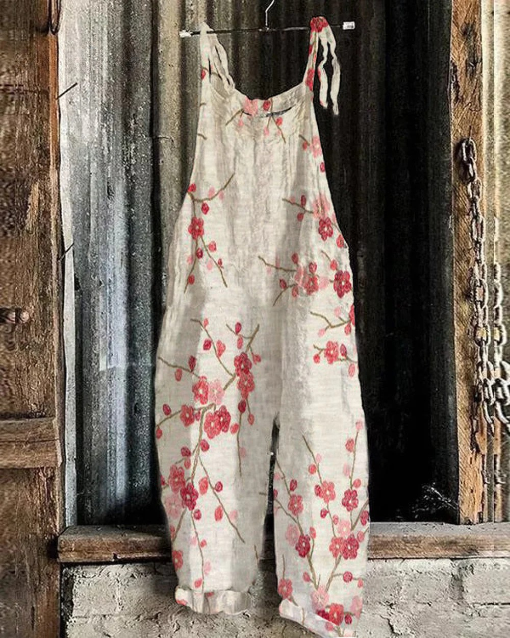 Solea | Lightweight artisanal jumpsuit cherry blossoms