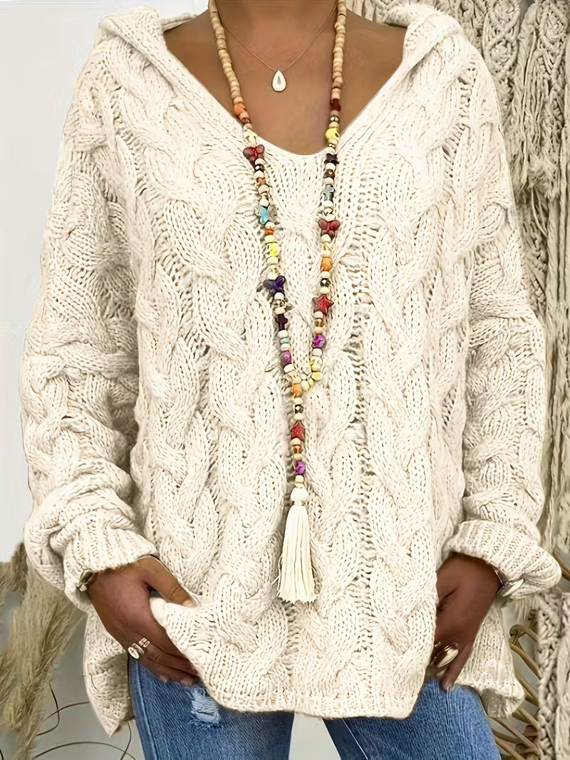 ISLA – CHUNKY KNIT HOODED SWEATER