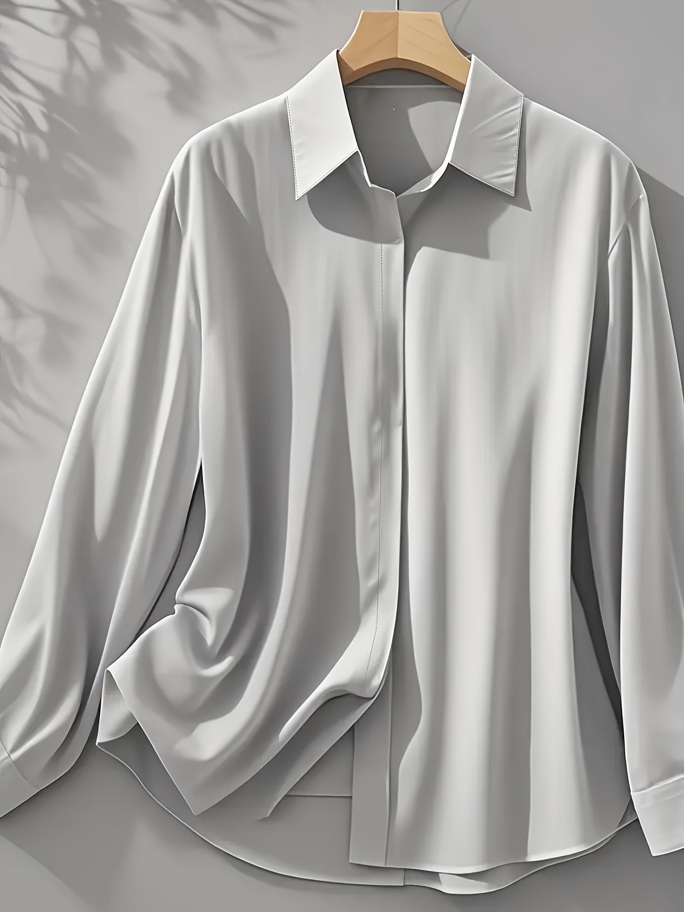 Elenochka - Stylish Long Sleeve Shirt with Button Placket