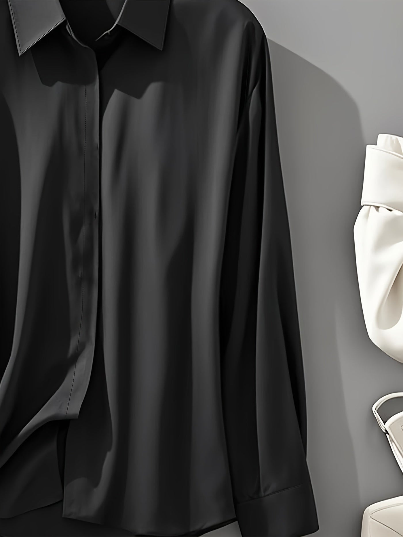 Elenochka - Stylish Long Sleeve Shirt with Button Placket