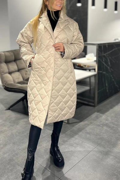 Anais | Quilted Coat with Leopard Lining