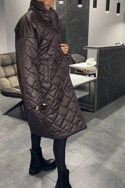 Anais | Quilted Coat with Leopard Lining